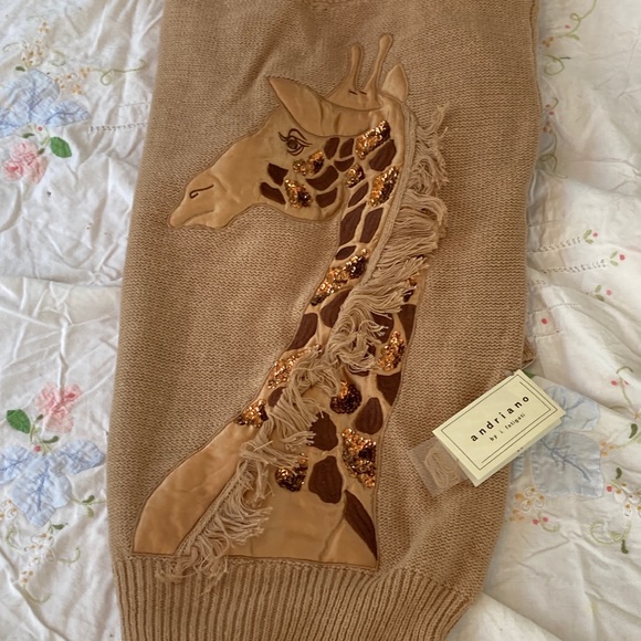 Adriano by i. fatigali Sweaters - Vintage Adriano by I. Fatigati sweater with ornamental giraffe size Small
